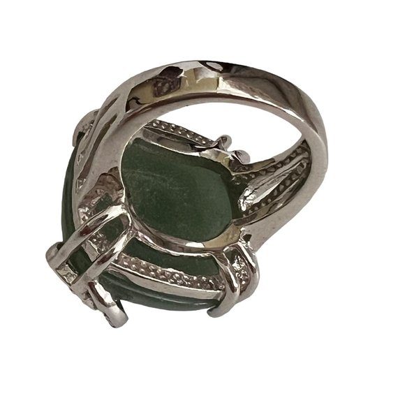 Park Lane Margarita Cocktail Statement Silver Aventurine Ring Green - Picture 7 of 13